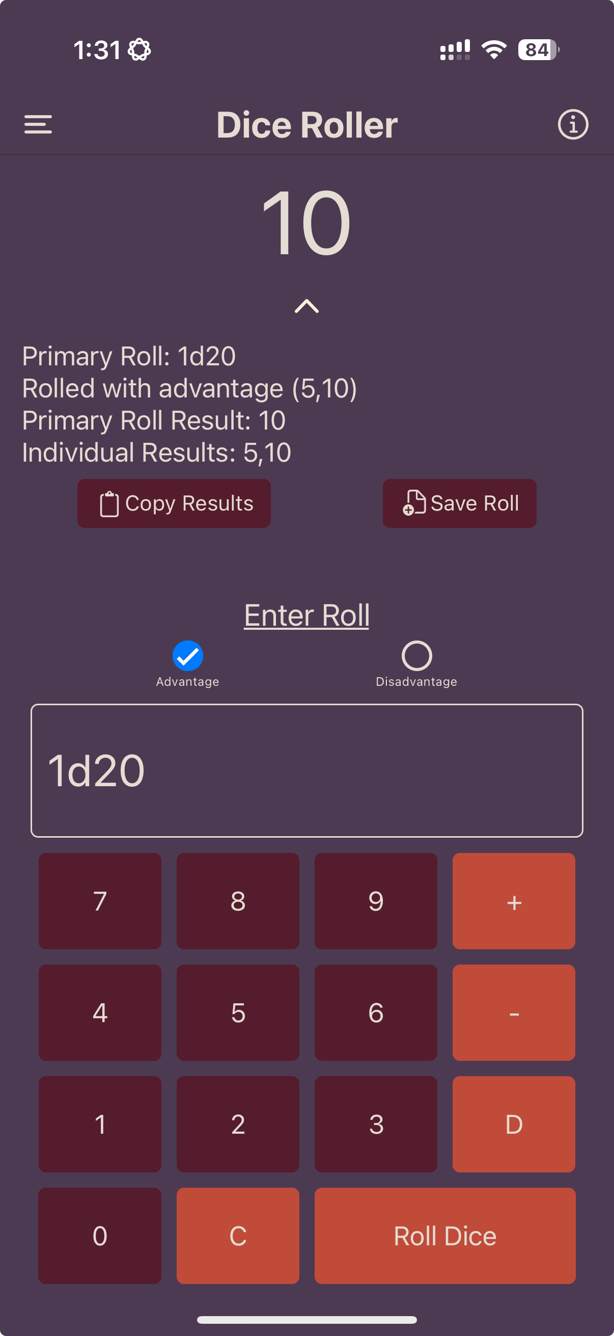 Dice Roll Notation
